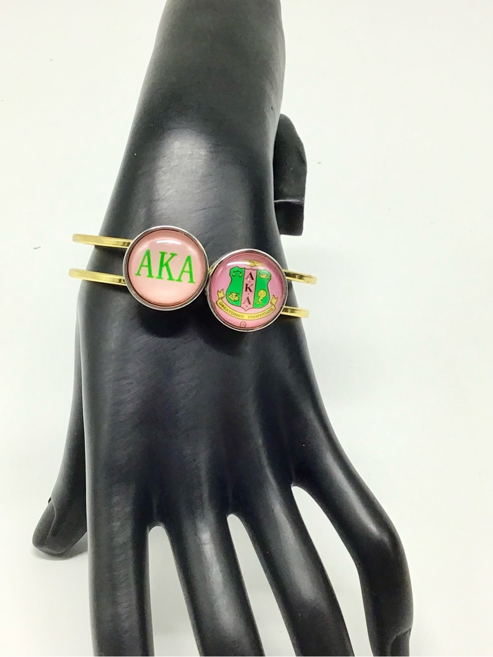 AKA Double Medallion Button Cuff Bracelet